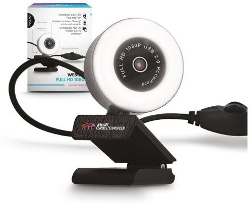 Webcam personnalisable HD 1080p avec microphone ABS noir