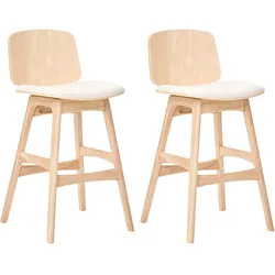 BARSTUHL 2er-Set Holz Hellbraun/Hellbeige Charleston