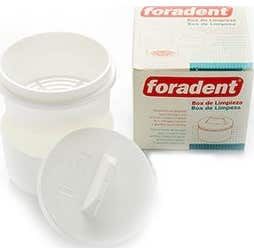 Foradent box para limpieza de prótesis dental 3 compartimientos