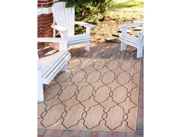 Outdoorteppich Outdoor Crosses, LAGERRÄUMUNG , braun (braun, braun), B:152cm H:4mm L:244cm, Polypropylen (PP), MYFLAIR MÖBEL & ACCESSOIRES, Teppiche, Outdoorteppich, Flachgewebe, In- und Outdoor geeignet