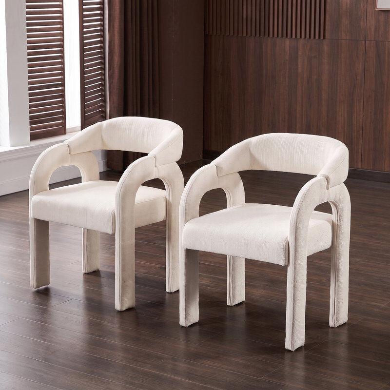 Latitude Run Upholstered Dining Chair White/White 77cm H X 57cm W X 58cm D