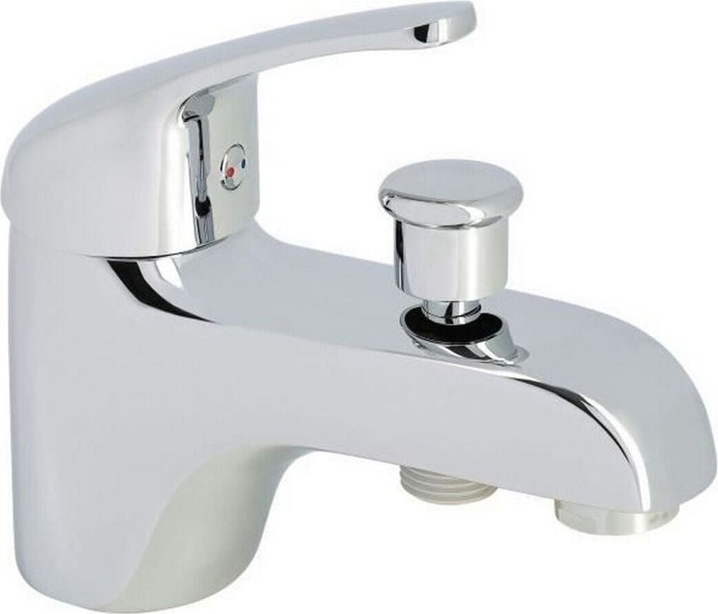ROUSSEAU Chrome bad- en douchekraan met één uitsparing en sprayfunctie