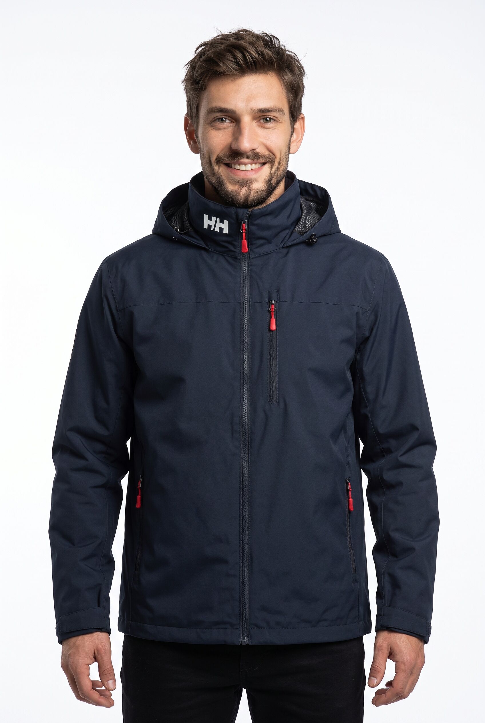 Funktionsjacke HELLY HANSEN "CREW HOODED MIDLAYER JACKET 2", Herren, Gr. 3XL, blau (navy), Obermaterial: 100% Polyester, Jacken Funktionsjacke, sportlicher Stil, für vielseitige Outdoor-Aktivitäten navy 3XL