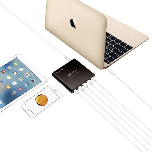 LVSUN LS-Q5U-PD USB Ladestation 80W 4x USB-A, 1x USB-C USB PD, QC 3.0 Innenbereich USB Power Delivery (USB-PD)