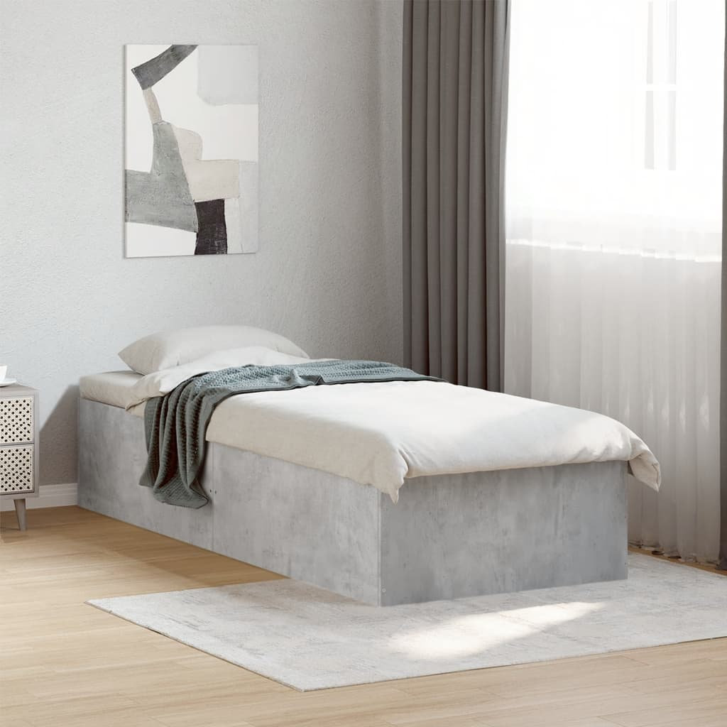 17 Stories Vidaxl Bed Frame Concrete Grey Small Single (2'6)