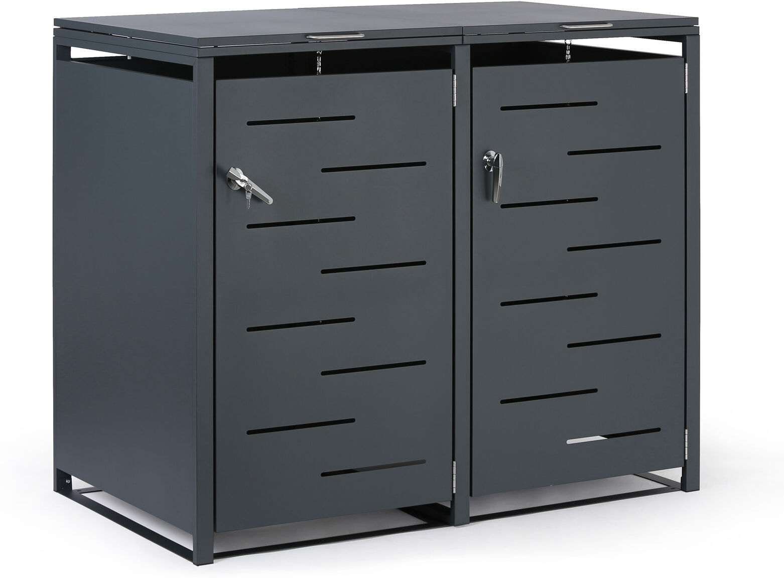 B2B Partner Überdachung für 2 Mülltonnen 240 l, 1160 x 1340 x 800 mm, abschließbar