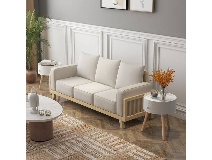 HOMCOM Tables Basses Scandinaves Ronde Lot de 2