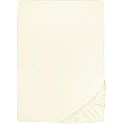 Spannbettlaken BIBERNA "Conny", beige (perlmuttfarben), 1 Stk., Jersey-Elasthan, 140-160x200-220 40cm, Jersey-Elasthan, Obermaterial: 95% Baumwolle, 5% Elasthan, Bettlaken, Spannbettlaken, hochwertiges Jersey-Elasthan geeignet für Wasser- und...