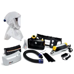 3M TR-819E IS Versaflo Starterpaket Ex-Schutz inkl. TR-802E, Zubehör und 3M Versaflo Premium-Leichthaube S655 Starterpaket inkl. Kopfhalterung und textiler Halsabdichtung, Material: Web 24 Material: Web 24