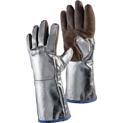 JUTEC Hitzeschutzhandschuhe 5-Finger Universal-Gr. braun / silber - H05LA238-W2