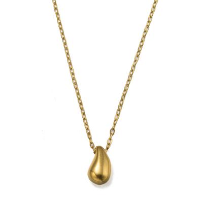 Kette mit Anhänger "Schmuck Geschenk Edelstahl Halsschmuck Halskette Tropfen", gelbgoldfarben, ANISTON JEWELRY & WATCHES, Halsketten, Damen, Edelstahl, L: 45 B: 2mm, Made in Germany, B:2mm