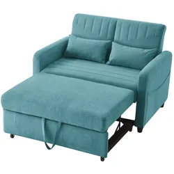 Zweisitzer Sofabett 82x114x77cm Antique Blue Green mit verstellbarer Rückenlehne und langlebigem Rahmen