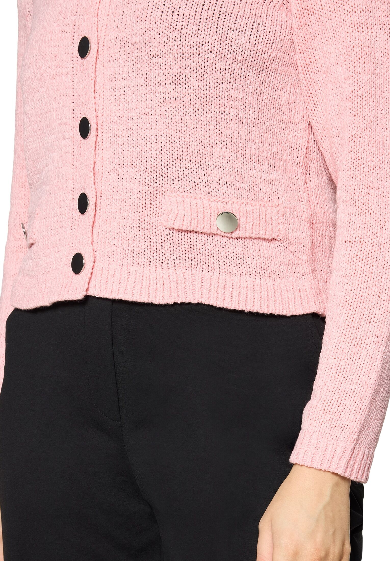 Cardigan BETTY BARCLAY "Strick-Cardigan mit aufgesetzten Taschen", Damen, Gr. 44, rosa (pink dolphin), Obermaterial: 65% Polyacryl PAN. 35% Polyamid PA., Strickjacken Cardigan