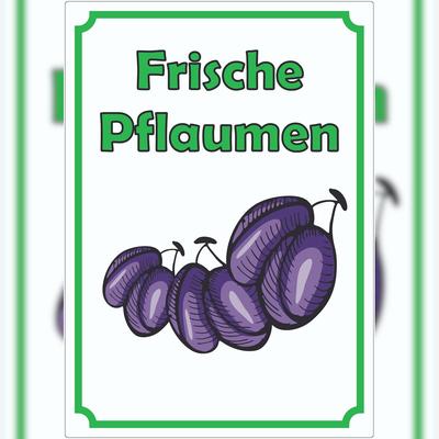 HB-Druck Frische Pflaumen Aufkleber Hochkant A2 (420x594mm)