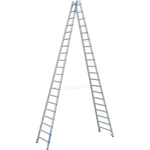 Zarges Stehleiter Coni B, 40317, beidseitig begehbar, aus Aluminium, bis 150kg, mit 2 x 20 Sprossen