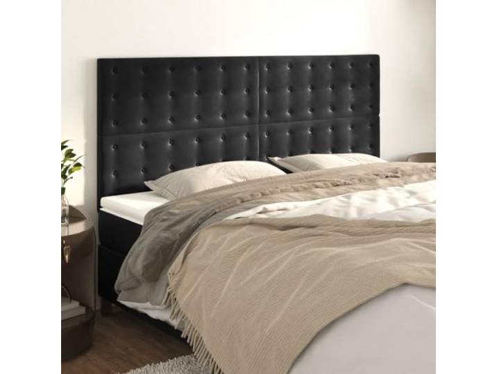 RJPLMFV Bett-Kopfteil, Schwarz, 160 cm, Velours Höhenverstellbar, Füße aus robustem Holz, bequeme Rückenlehne zum Lesen