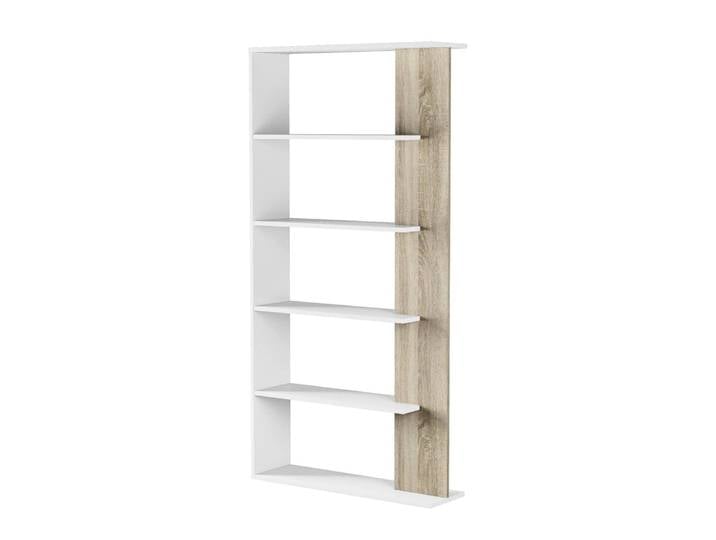 Bibliothèque effet bois beige, blanc 90x25 cm
