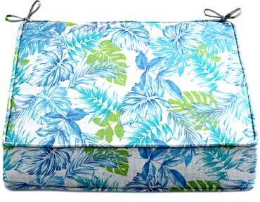 BH Outdoor Performance Single Deep Seat Cushion by BrylaneHome in Blue Fern Outdoor Patio Chair Padding