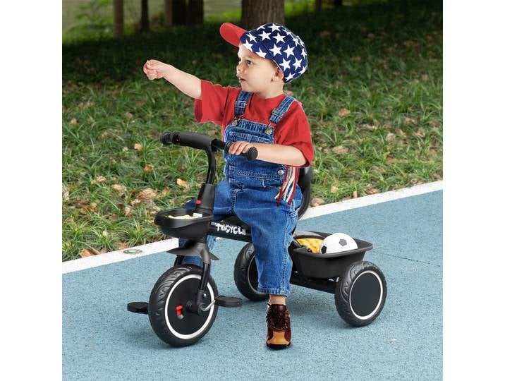 AIYAPLAY Tricycle Évolutif Enfant 2-5 Ans Noir