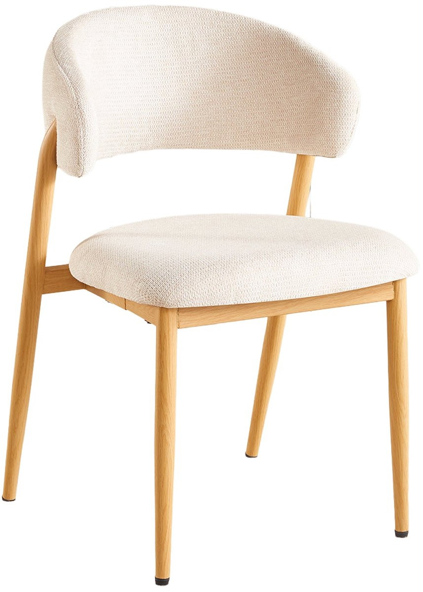 Eetkamerstoel Fabian Japandi stijl beige lichtbruin