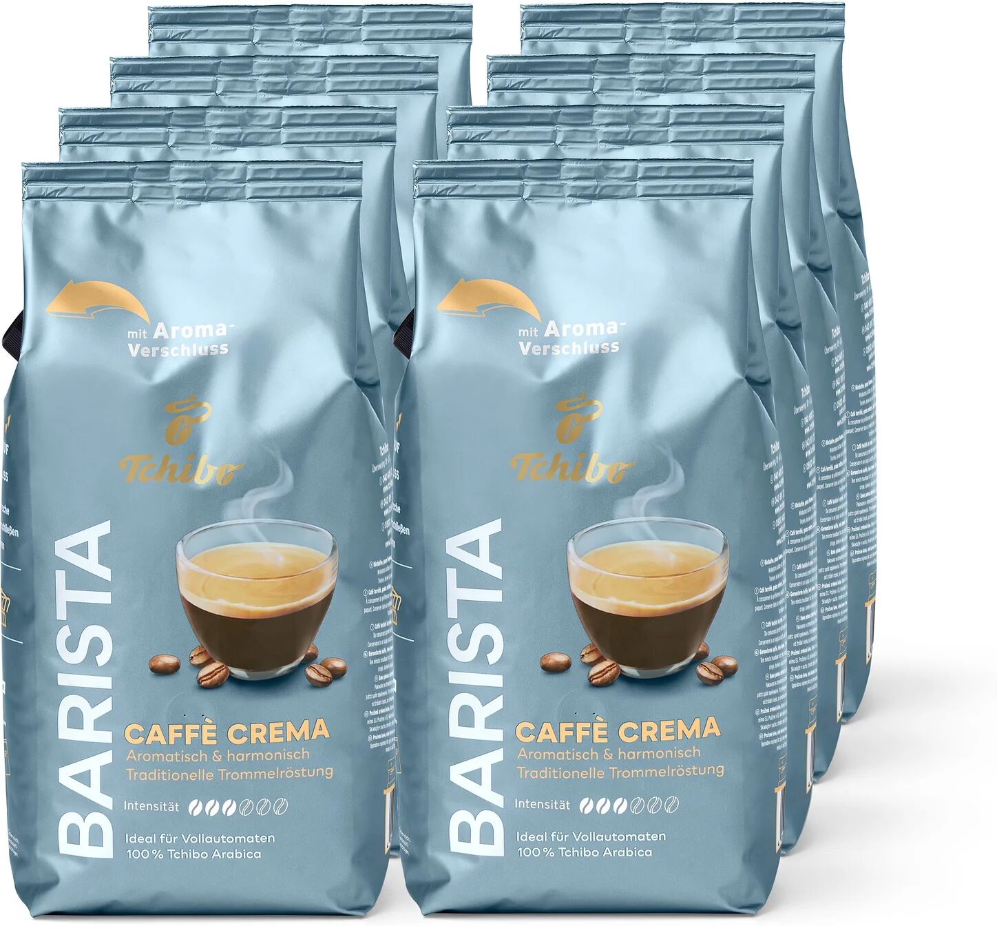 Tchibo - Barista Caffè Crema - 8 x 1 kg Ganze Bohne - Intensität: 3/6