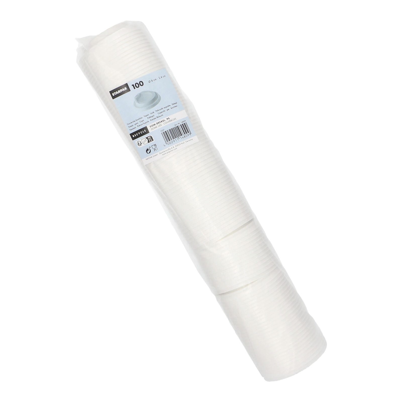STARPAK Deckel für Einweg-Kaffeebecher 8 cm weiß 14809