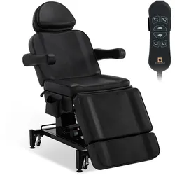 BarberPub Kosmetikliege Elektrisch mit 3 Motoren & Rollen, Massageliege Klappbar & 16CM Höhenverstellbar, 180°Drehbare Armlehnen, Tattoo Liege für SPA Salon 0754