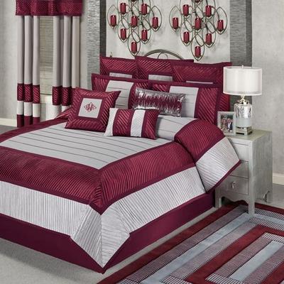 Touch of Class Sigma Comforter Set Burgundy, California King, Burgundy