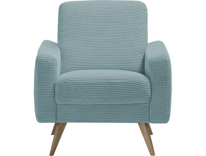 Sessel EXXPO - SOFA FASHION Samso, Loungesessel , blau (sky), B:82cm H:87cm T:80cm, 100% PES, Sessel, Sessel, elegant und bequem, aktueller Cord Bezug