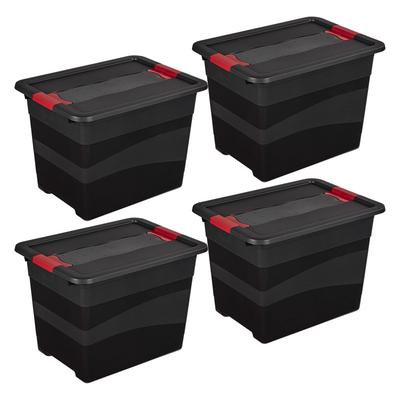 Transportbehälter KEEEPER "eckhart", schwarz (graphitfarben), B:29,5cm H:44,5cm L:39,5cm, Kunststoff, Transportboxen, Transportbehälter extra stabil