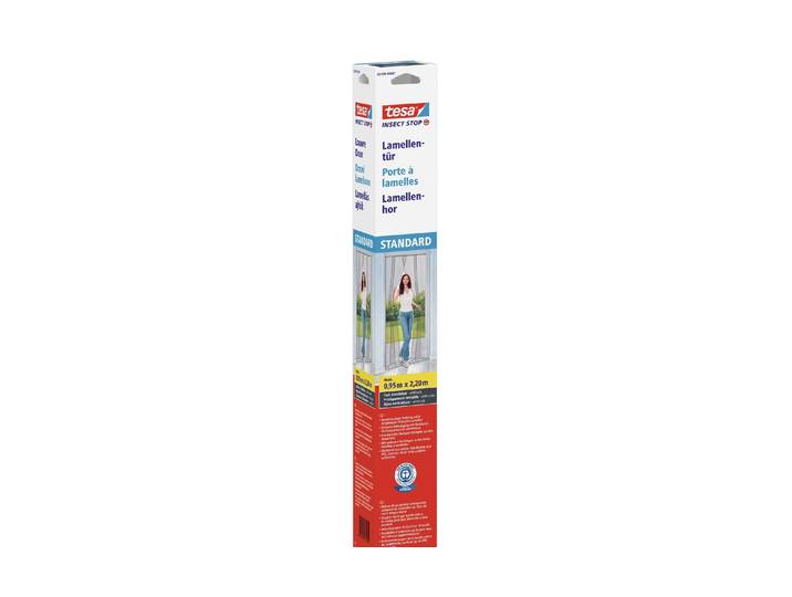 Insektenschutz-Fensterrahmen TESA Insect Stop Lamellentür Standard , grau (rahmen: silberfarben gewebe: schwarz), B:95cm H:220cm, Insektenschutzgitter, Insektenschutz-Fensterrahmen