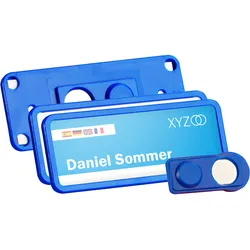 10 Namensschilder TEAM, magnetisch dunkelblau | 75 x 27 mm, Kunststoff