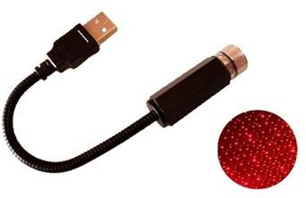 Inspired Living Galaxy Star LED Car Roof Projector Light USB Romantic Interior Atmosphere Lamp red