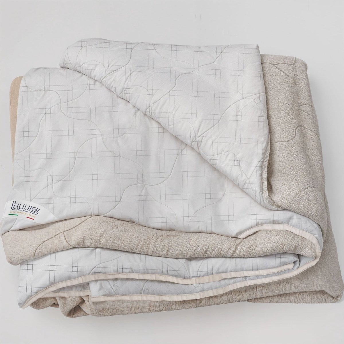 Koolstofvezel Plaid White Stone - Zachte Dubbelzijdige Anti-Stress Plaid voor op de Bank - 110 x 180 cm