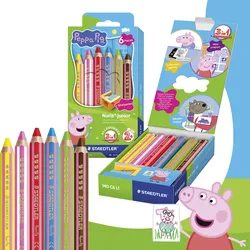 STAEDTLER 140C6L - Buntstift, Peppa Wutz, 6 Farben mit Spitzer