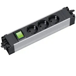 Bachmann STEP ALU 3-fach Steckdosenleiste 1x Schalter (906.18801)