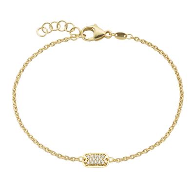Armband SMART JEWEL "Mittelteil rechteckig mit Zirkonia, Silber 925", gold, Armbänder, Damen, 19cm, Armband