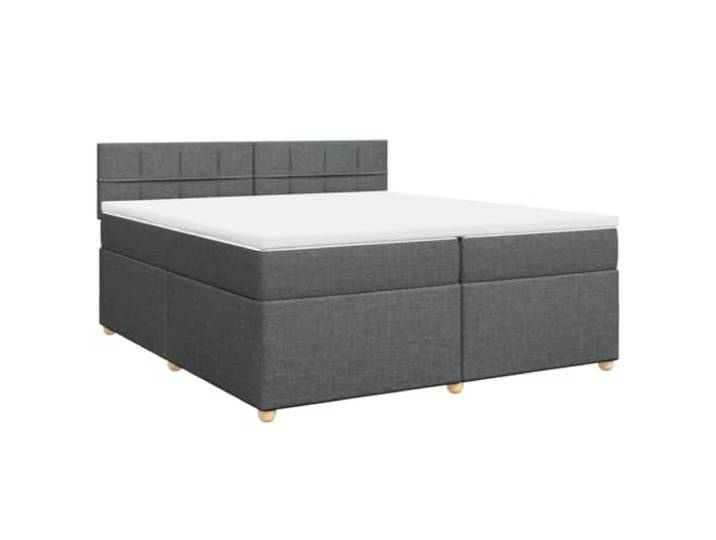 vidaXL Boxspringbett mit Matratze Dunkelgrau 200x200 cm Stoff