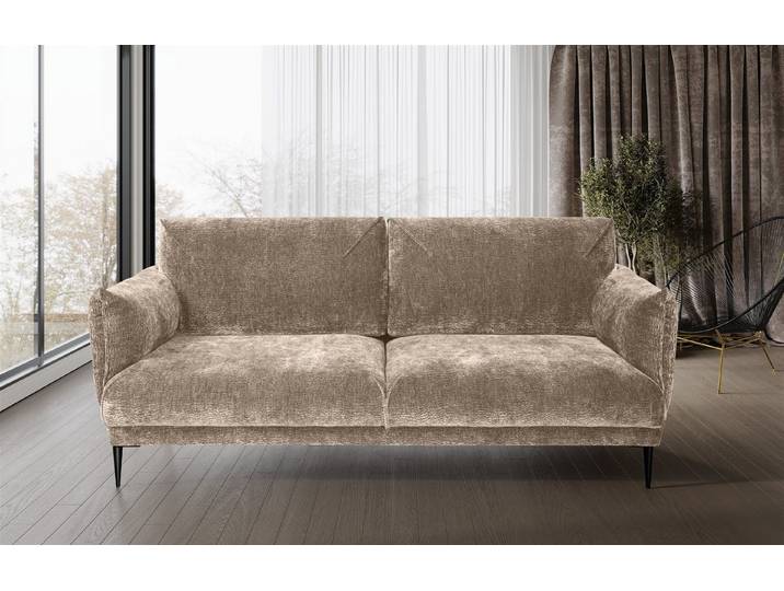 Fun Möbel 2-Sitzer Sofa Designersofa MADISON 2-Sitzer Stoff, Rücken echt bezogen