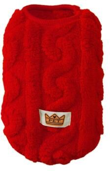 Uplift Essentials Ultra Soft Fleece Pet Thermal Pullover red l