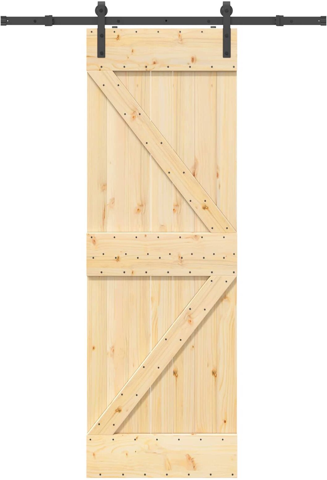 vidaXL Porte coulissante NARVIK 70 x 210 cm (152,5 cm) Naturel et noir