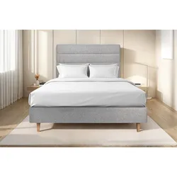 KOPFTEIL Modell Linien – Grauer Bouclé-Stoff 135 cm