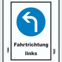 HB-Druck Schild Fahrtrichtung links A2 (420x594mm)