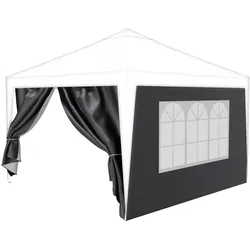 24MOVE® Pavillon Seitenteile 2er Set 2x3m mit Fenster & Reissverschluss, wasserdicht, grau - für Partyzelt, Festzelt, Festivals