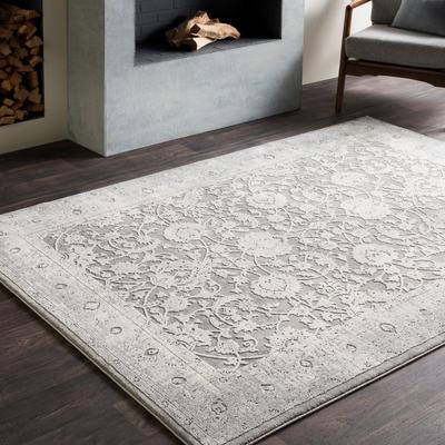 Livabliss Lindsey Stonewashed Vintage Grey Area Rug