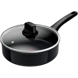 Tefal Revive Black Hapjespan - Ã ̃24 CM - PFAS-vrij - Met deksel - Keramisch - Inductie (C44332), Pfanne + Kochtopf, Schwarz