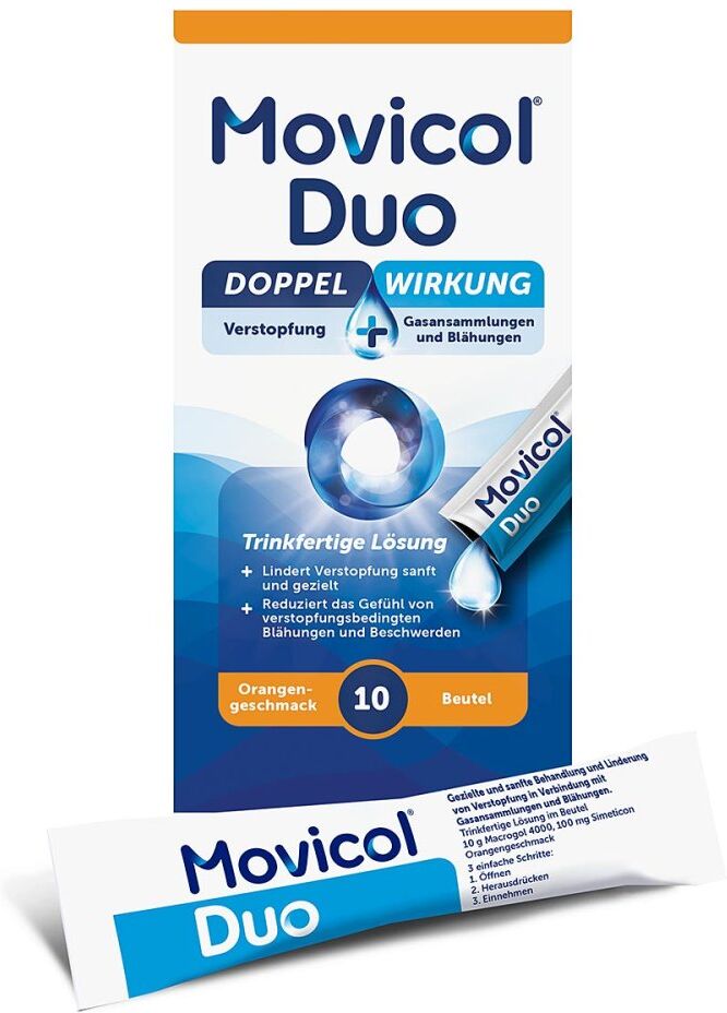 Movicol Duo trinkfertige Lösung mit Macrogol & Simeticon
