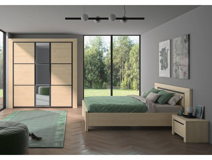 Jugendzimmer-Set GAMI Brugge , braun (kastanie natur), ohne Matratze, B/H: 140cm x 200cm, Holzwerkstoff, Schlafzimmermöbel-Sets, Jugendzimmer-Set, In 2 Farben erhältlich