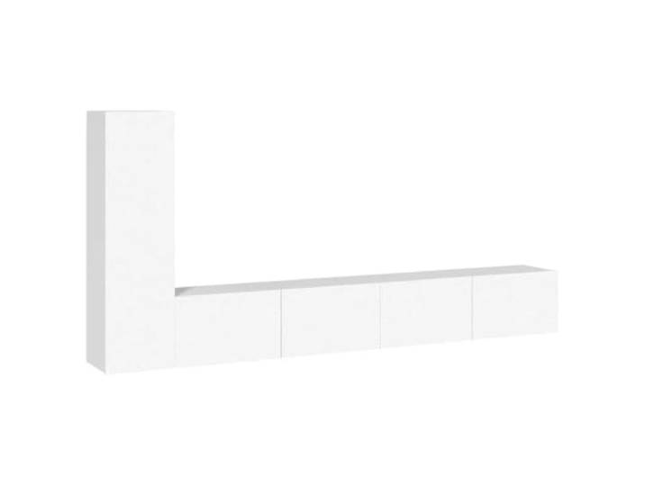 Makastle 3-TLG. TV-Schrank-Set Weiß Holzwerkstoff Wandmontage