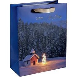 5x Sigel, Geschenkverpackung, Geschenktasche Large 260x330x120mm Christmas Chapel